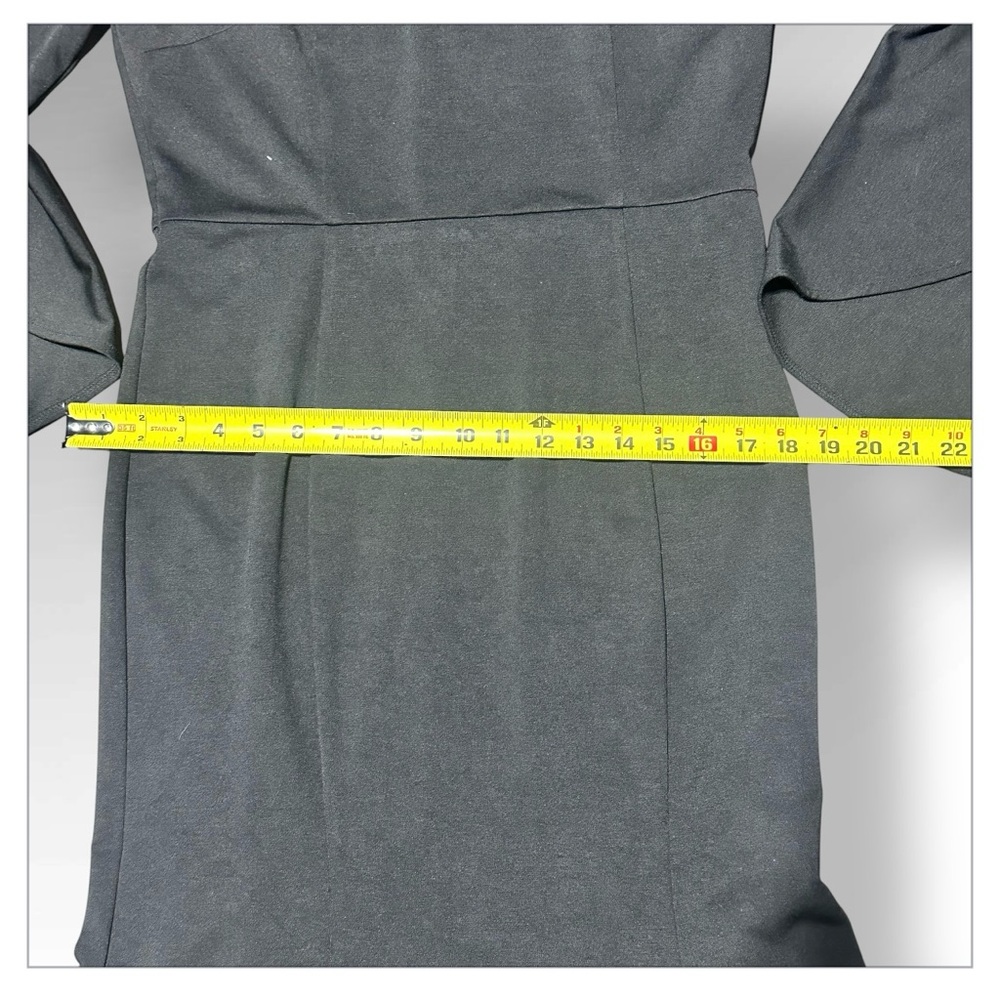 VfEmage Black Bell Sleeve V-Neck Midi Dress size 14 dramatic - Picture 6 of 9